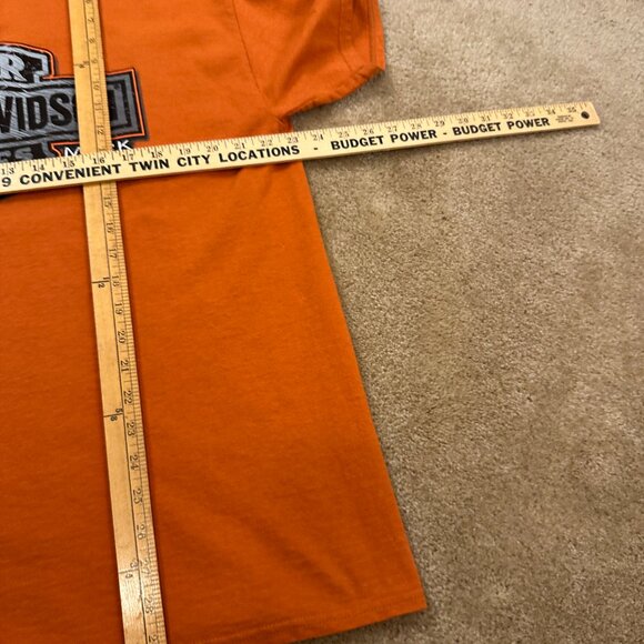Harley-Davidson Steel Crest and Shield Twin Cities Minnesota Orange T-Shirt XL - Picture 5 of 5